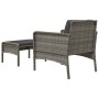 Set de muebles de jardín 2 pzas cojines ratán sintético gris de vidaXL, Conjuntos de jardín - Ref: Foro24-319679, Precio: 126...