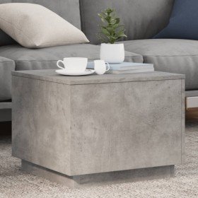 Mesa de centro con luces LED gris hormigón 50x50x40 cm en Mesas de centro | Comprar online en Foru.es