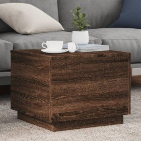 Mesa de centro con luces LED marrón roble 50x50x40 cm en Mesas de centro | Comprar online en Foru.es