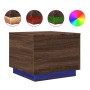 Mesa de centro con luces LED marrón roble 50x50x40 cm en Mesas de centro | Comprar online en Foru.es