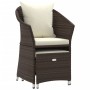 Set muebles de jardín 2 piezas y cojines ratán sintético marrón de vidaXL, Conjuntos de jardín - Ref: Foro24-319683, Precio: ...