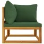 2-teilige Gartensofas mit Kissen aus massivem Akazienholz von vidaXL, Modulare Sofas für den Außenbereich - Ref: Foro24-36001...
