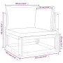 2-teilige Gartensofas mit Kissen aus massivem Akazienholz von vidaXL, Modulare Sofas für den Außenbereich - Ref: Foro24-36001...