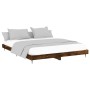 Estructura de cama madera de ingeniería roble ahumado 150x200cm de vidaXL, Camas y somieres - Ref: Foro24-832242, Precio: 124...