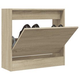 Zapatero de madera de ingeniería roble Sonoma 60x21x57 cm en Zapateros y organizadores de calzado | Comprar online en Foru.es