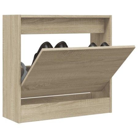 Zapatero de madera de ingeniería roble Sonoma 60x21x57 cm en Zapateros y organizadores de calzado | Comprar online en Foru.es