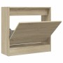 Zapatero de madera de ingeniería roble Sonoma 60x21x57 cm en Zapateros y organizadores de calzado | Comprar online en Foru.es