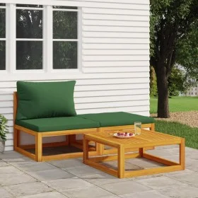 3-teiliges Gartenmöbel-Set mit Kissen aus Akazienholz von vidaXL, Modulare Sofas für den Außenbereich - Ref: Foro24-360017, P...