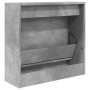 Zapatero de madera de ingeniería gris hormigón 60x21x57 cm en Zapateros y organizadores de calzado | Comprar online en Foru.es