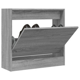 Zapatero de madera de ingeniería gris Sonoma 60x21x57 cm en Zapateros y organizadores de calzado | Comprar online en Foru.es