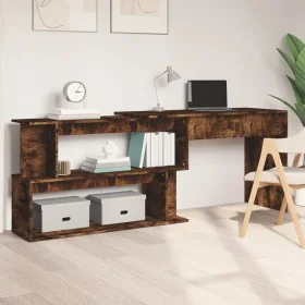 Escritorio de esquina contrachapada roble ahumado 200x50x76 cm de vidaXL, Escritorios - Ref: Foro24-815423, Precio: 89,54 €, ...
