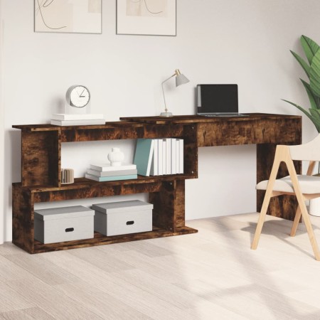 Escritorio de esquina contrachapada roble ahumado 200x50x76 cm de vidaXL, Escritorios - Ref: Foro24-815423, Precio: 91,85 €, ...
