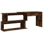 Escritorio de esquina contrachapada roble ahumado 200x50x76 cm de vidaXL, Escritorios - Ref: Foro24-815423, Precio: 91,85 €, ...