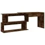 Smoked oak veneer corner desk 200x50x76 cm by vidaXL, Desks - Ref: Foro24-815423, Price: 89,54 €, Discount: %