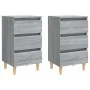 2 pcs bedside tables with Sonoma gray wood legs 40x35x69 cm by vidaXL, Nightstands - Ref: Foro24-813137, Price: 125,80 €, Dis...