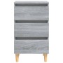 Mesitas de noche 2 uds con patas madera gris Sonoma 40x35x69 cm de vidaXL, Mesitas de noche - Ref: Foro24-813137, Precio: 127...