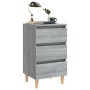 Mesitas de noche 2 uds con patas madera gris Sonoma 40x35x69 cm de vidaXL, Mesitas de noche - Ref: Foro24-813137, Precio: 127...
