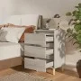 Mesitas de noche 2 uds con patas madera gris Sonoma 40x35x69 cm de vidaXL, Mesitas de noche - Ref: Foro24-813137, Precio: 125...