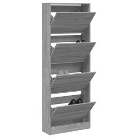 Zapatero de madera de ingeniería gris Sonoma 60x21x163,5 cm en Zapateros y organizadores de calzado | Comprar online en Foru.es