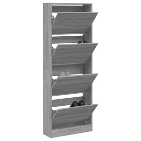 Zapatero de madera de ingeniería gris Sonoma 60x21x163,5 cm en Zapateros y organizadores de calzado | Comprar online en Foru.es
