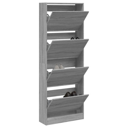 Zapatero de madera de ingeniería gris Sonoma 60x21x163,5 cm en Zapateros y organizadores de calzado | Comprar online en Foru.es