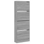 Zapatero de madera de ingeniería gris Sonoma 60x21x163,5 cm en Zapateros y organizadores de calzado | Comprar online en Foru.es