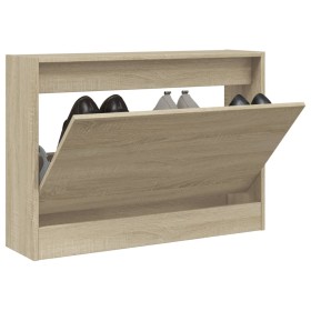 Zapatero de madera de ingeniería roble Sonoma 80x21x57 cm en Zapateros y organizadores de calzado | Comprar online en Foru.es