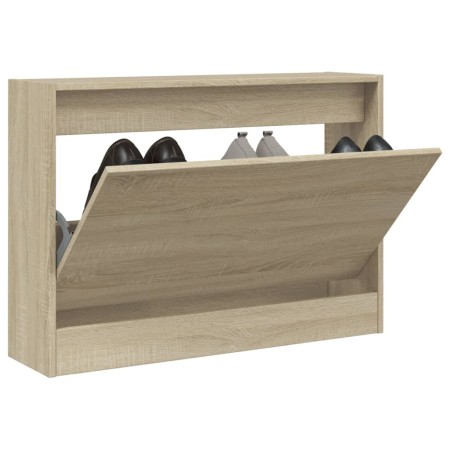 Zapatero de madera de ingeniería roble Sonoma 80x21x57 cm en Zapateros y organizadores de calzado | Comprar online en Foru.es