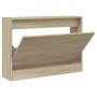 Zapatero de madera de ingeniería roble Sonoma 80x21x57 cm en Zapateros y organizadores de calzado | Comprar online en Foru.es