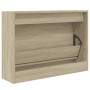 Zapatero de madera de ingeniería roble Sonoma 80x21x57 cm en Zapateros y organizadores de calzado | Comprar online en Foru.es