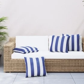 Cojines 4 unidades tela a rayas azul y blanco 60x60 cm de vidaXL, Cojines - Ref: Foro24-360418, Precio: 53,83 €, Descuento: %