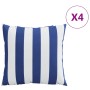 Cojines 4 unidades tela a rayas azul y blanco 60x60 cm de vidaXL, Cojines - Ref: Foro24-360418, Precio: 55,25 €, Descuento: %