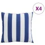 Cojines 4 unidades tela a rayas azul y blanco 60x60 cm de vidaXL, Cojines - Ref: Foro24-360418, Precio: 53,83 €, Descuento: %