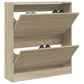 Zapatero de madera de ingeniería roble Sonoma 80x21x87,5 cm en Zapateros y organizadores de calzado | Comprar online en Foru.es
