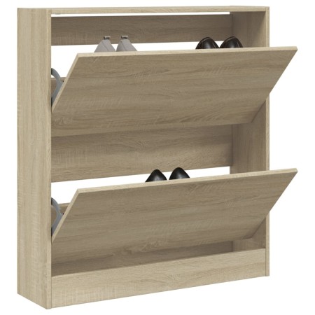 Zapatero de madera de ingeniería roble Sonoma 80x21x87,5 cm en Zapateros y organizadores de calzado | Comprar online en Foru.es