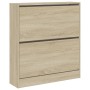 Zapatero de madera de ingeniería roble Sonoma 80x21x87,5 cm en Zapateros y organizadores de calzado | Comprar online en Foru.es