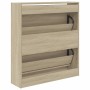 Zapatero de madera de ingeniería roble Sonoma 80x21x87,5 cm en Zapateros y organizadores de calzado | Comprar online en Foru.es