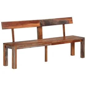 Banco con respaldo madera maciza de acacia gris 160 cm de vidaXL, Bancos de comedor y cocina - Ref: Foro24-353312, Precio: 18...