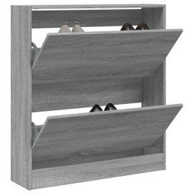 Zapatero de madera de ingeniería gris Sonoma 80x21x87,5 cm en Zapateros y organizadores de calzado | Comprar online en Foru.es