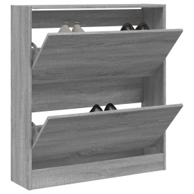 Zapatero de madera de ingeniería gris Sonoma 80x21x87,5 cm en Zapateros y organizadores de calzado | Comprar online en Foru.es