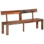 Banco con respaldo madera maciza de acacia gris 160 cm de vidaXL, Bancos de comedor y cocina - Ref: Foro24-353312, Precio: 18...
