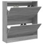 Zapatero de madera de ingeniería gris Sonoma 80x21x87,5 cm en Zapateros y organizadores de calzado | Comprar online en Foru.es
