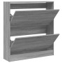 Zapatero de madera de ingeniería gris Sonoma 80x21x87,5 cm en Zapateros y organizadores de calzado | Comprar online en Foru.es