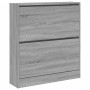 Zapatero de madera de ingeniería gris Sonoma 80x21x87,5 cm en Zapateros y organizadores de calzado | Comprar online en Foru.es
