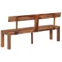 Banco con respaldo madera maciza de acacia gris 160 cm de vidaXL, Bancos de comedor y cocina - Ref: Foro24-353312, Precio: 18...
