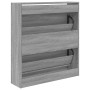 Zapatero de madera de ingeniería gris Sonoma 80x21x87,5 cm en Zapateros y organizadores de calzado | Comprar online en Foru.es