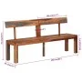 Banco con respaldo madera maciza de acacia gris 160 cm de vidaXL, Bancos de comedor y cocina - Ref: Foro24-353312, Precio: 18...