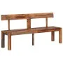Banco con respaldo madera maciza de acacia gris 160 cm de vidaXL, Bancos de comedor y cocina - Ref: Foro24-353312, Precio: 18...