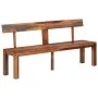 Banco con respaldo madera maciza de acacia gris 160 cm de vidaXL, Bancos de comedor y cocina - Ref: Foro24-353312, Precio: 18...