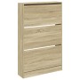 Zapatero de madera de ingeniería roble Sonoma 80x21x125,5 cm en Zapateros y organizadores de calzado | Comprar online en Foru.es